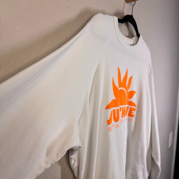 MOTHER Sweatshirt Large Biggie Message Crew Neck Oversized Bright White Pullover - Picture 7 of 13